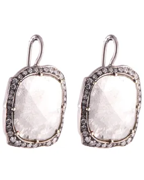 18k White Gold Diamond Slice Earrings