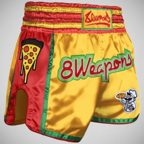 8 Weapons Muay Pizza Muay Thai Shorts Yellow