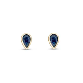 9ct Yellow Gold Sapphire Teardrop Stud Earrings 0.48ct