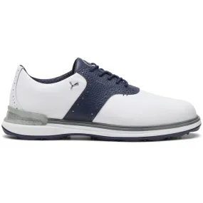 Avant Leather Spikeless Golf Shoes White/Navy - 2024