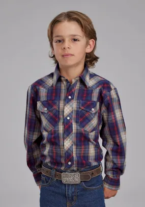 Boy's Roper Plaid Long Sleeve Western Shirt