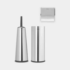 Brabantia Toilet Accessory Set of 3 - Matt Steel | 280665