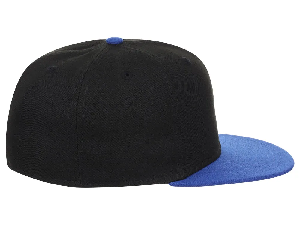 Crowns By Lids Full Court Fitted Cap - Black/Royal Blue