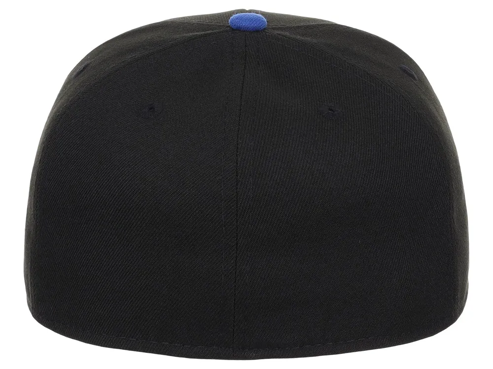 Crowns By Lids Full Court Fitted Cap - Black/Royal Blue