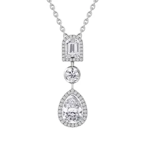 Diamant Sculptural Necklace with DAVIDOR Arch Cut Diamond, Pear Shape Diamond and Brilliant Diamonds