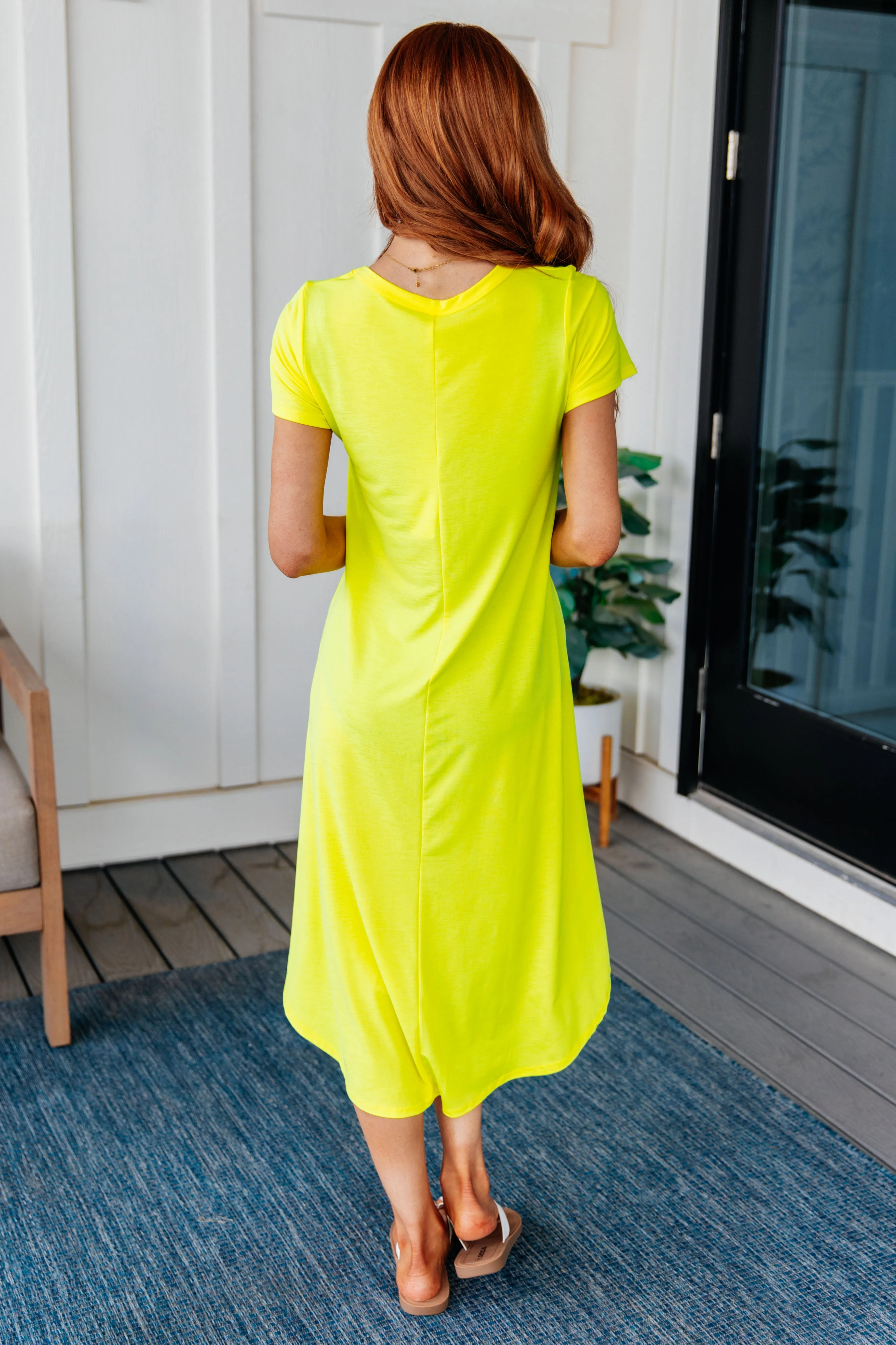 Dolman Sleeve Maxi Dress in Neon Yellow - OW *FINAL SALE*