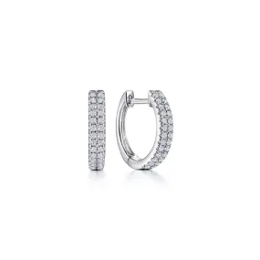 Double Pave Diamond Row Huggie Earrings