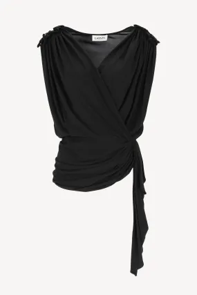 Drapiertes Top in Schwarz