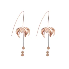 Eagle's Claw Rose Gold and Silver Sterling Silver Pull-Thru Earrings