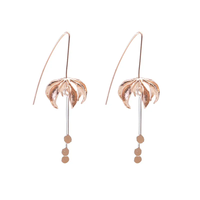 Eagle's Claw Rose Gold and Silver Sterling Silver Pull-Thru Earrings