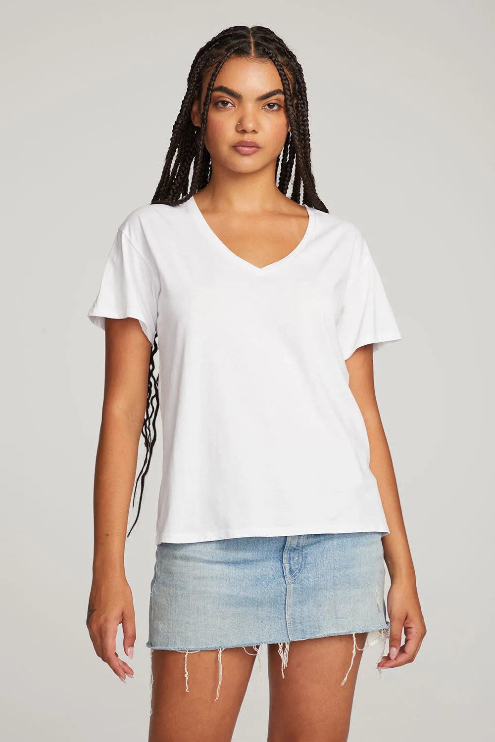 Everyday Essential White V-neck Tee