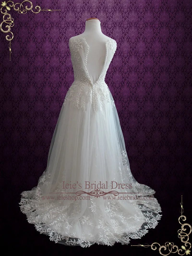 Fairytale Lace Wedding Dress with Illusion Neckline | IRIS