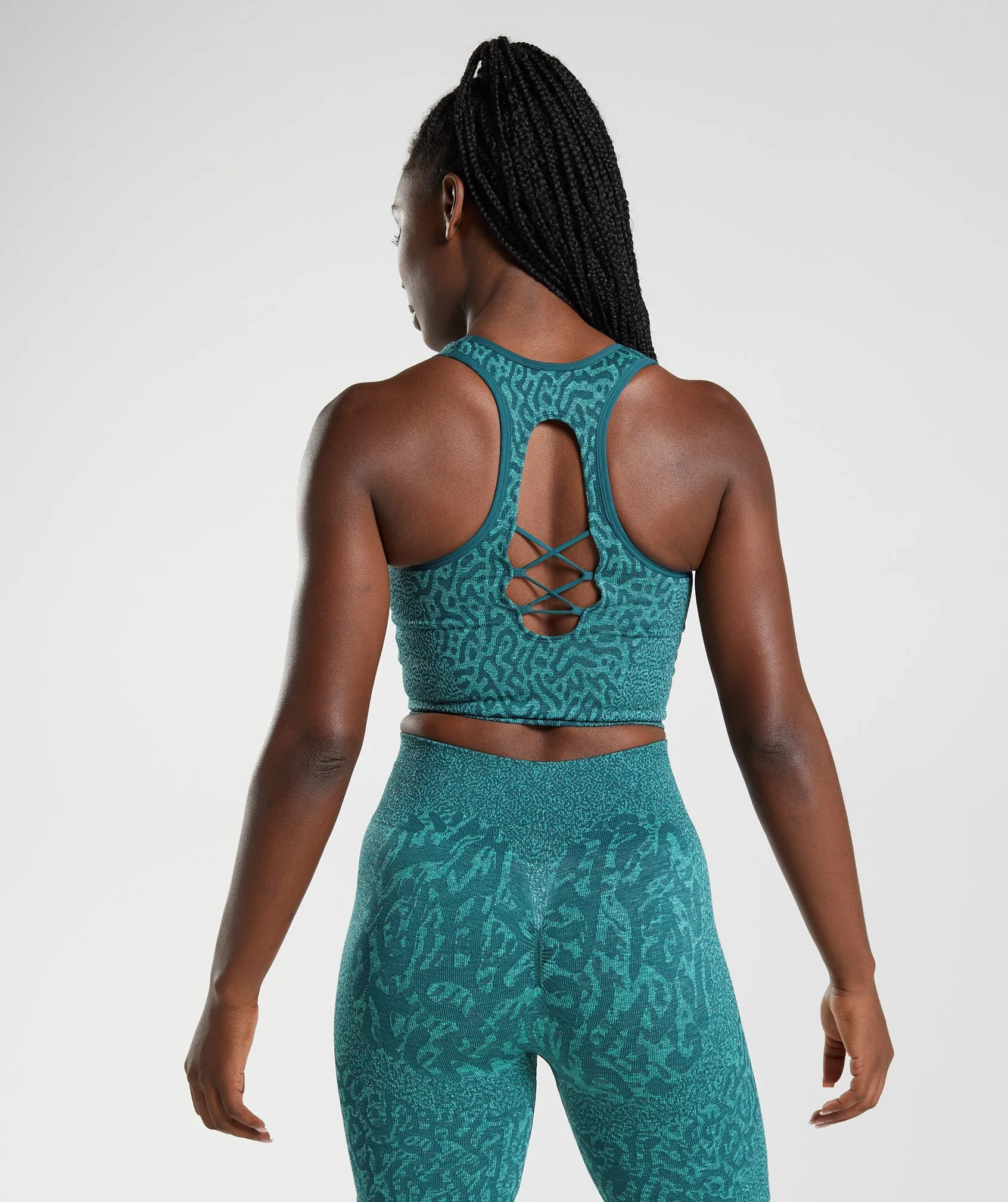 Gymshark Adapt Animal Seamless Crop Tank - Reef | Winter Teal