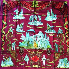 Hermes Jacquard Silk Scarf La Comédie Italienne RARE