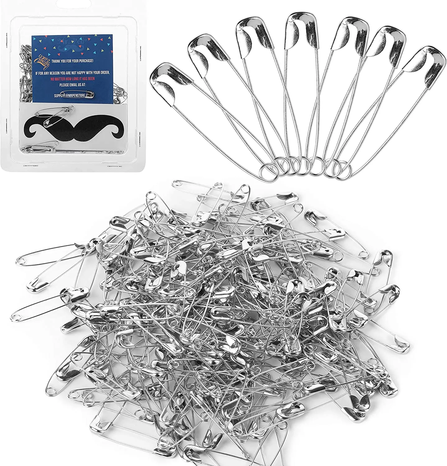 Mr. Pen Safety Pins, 1.1 Inches, Pack of 200