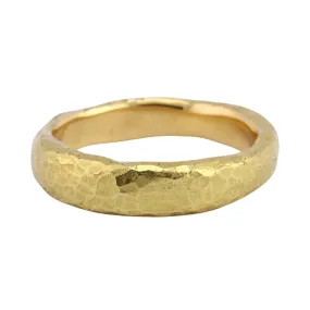 Narrow Hammered Band - Yellow