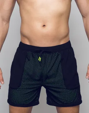 Neon Mesh Shorts - Black / Neon