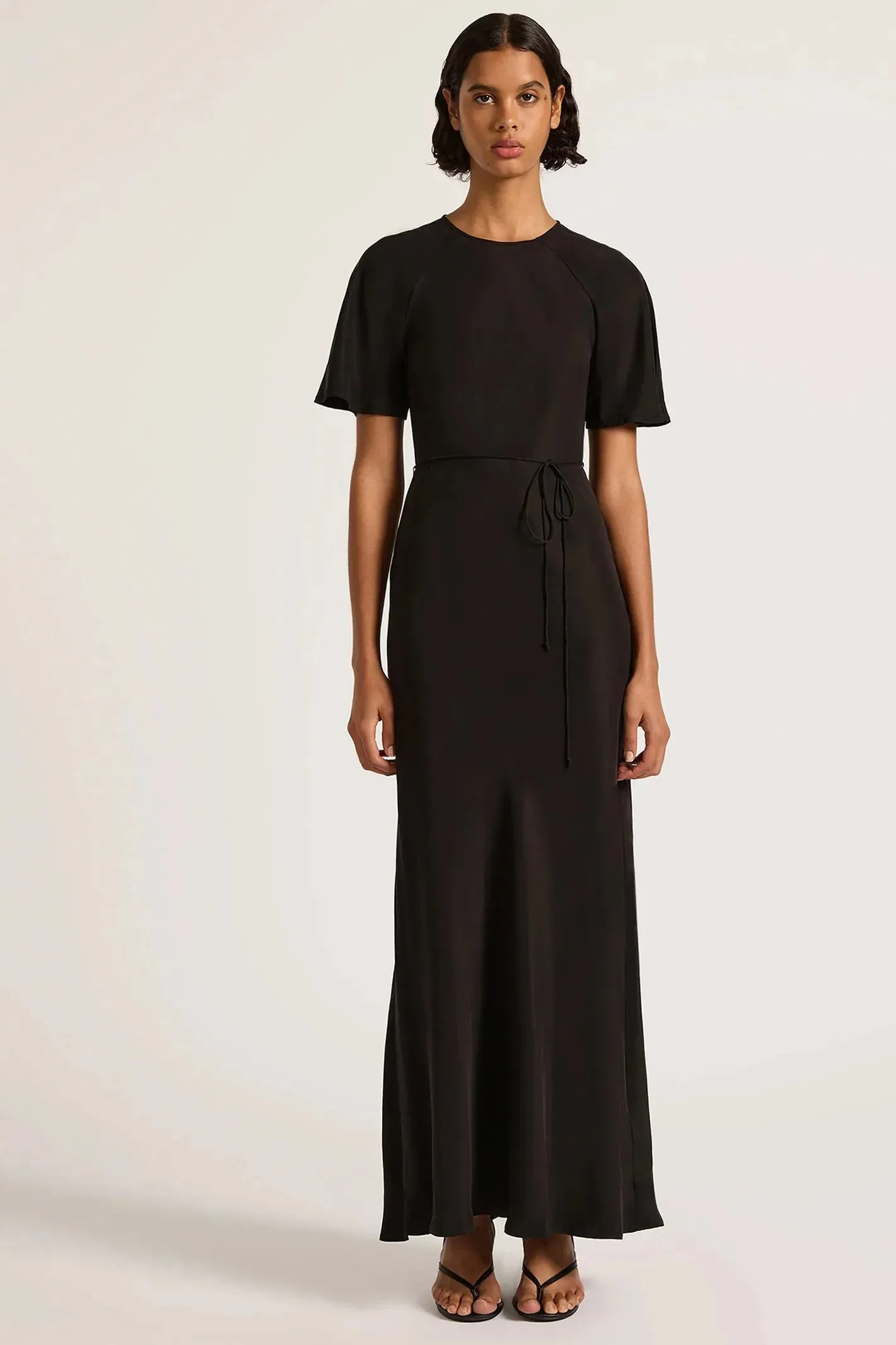 NUDE LUCY Diaz Cupro Maxi Dress - Black