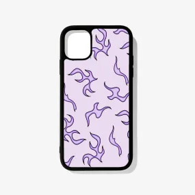 Purple Flames Glass Case