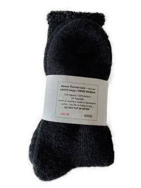 S232 Alpaca Thermal Sock Black Ladies Large / Mens Medium