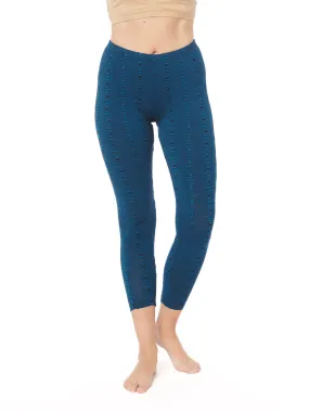 Tianello  "FRENCH" Jaquard Knit Classic Legging - Midnight Teal