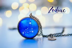 Zodiac jewelry, Capricorn constellation necklace